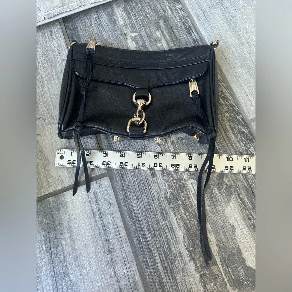 Rebecca Minkoff MAC Leather Black and Gold Handbag ONLY - Picture 13 of 17